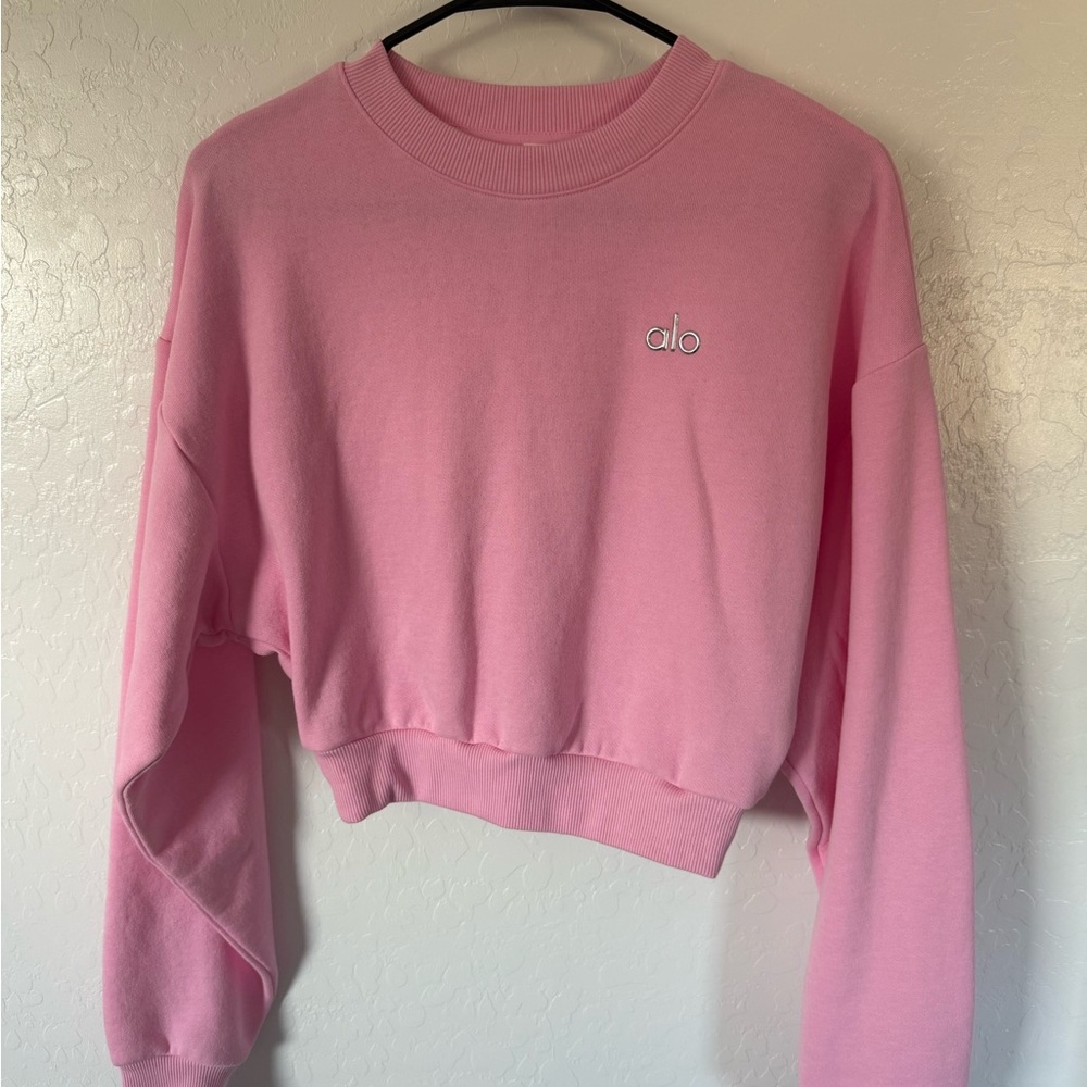 ALO Yoga Sweet Pink Cropped Hoodie